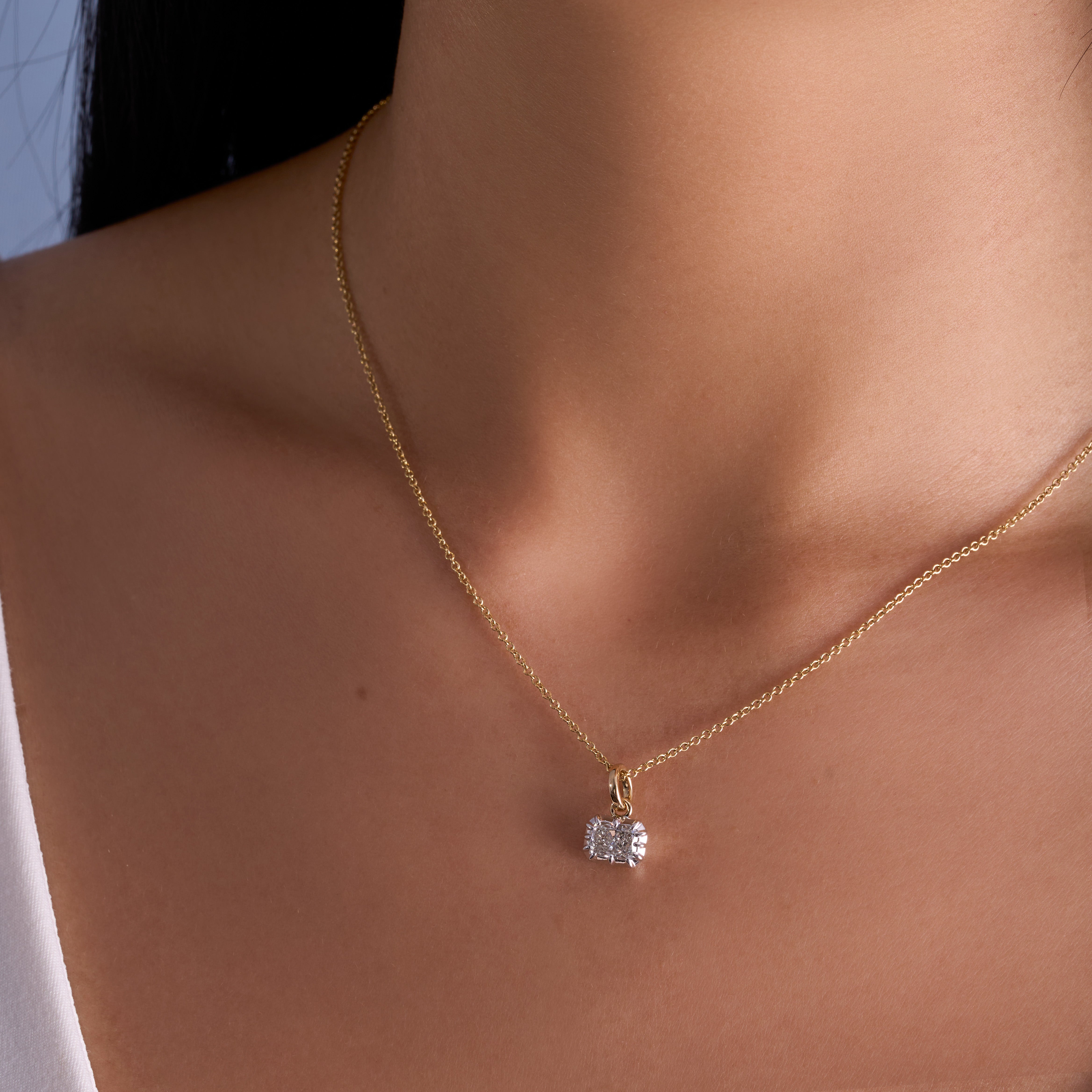East-West Lab Diamond Pendant