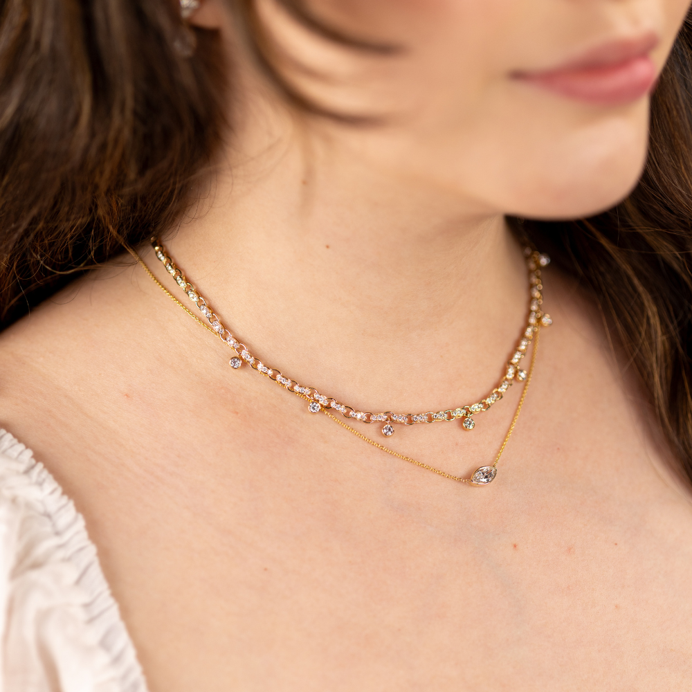 East-West Lab Diamond Marquise Bezel Pendant - Happy Jewelers Fine Jewelry Lifetime Warranty