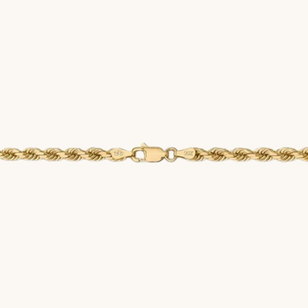 4.00mm Gold Rope Chain Necklace