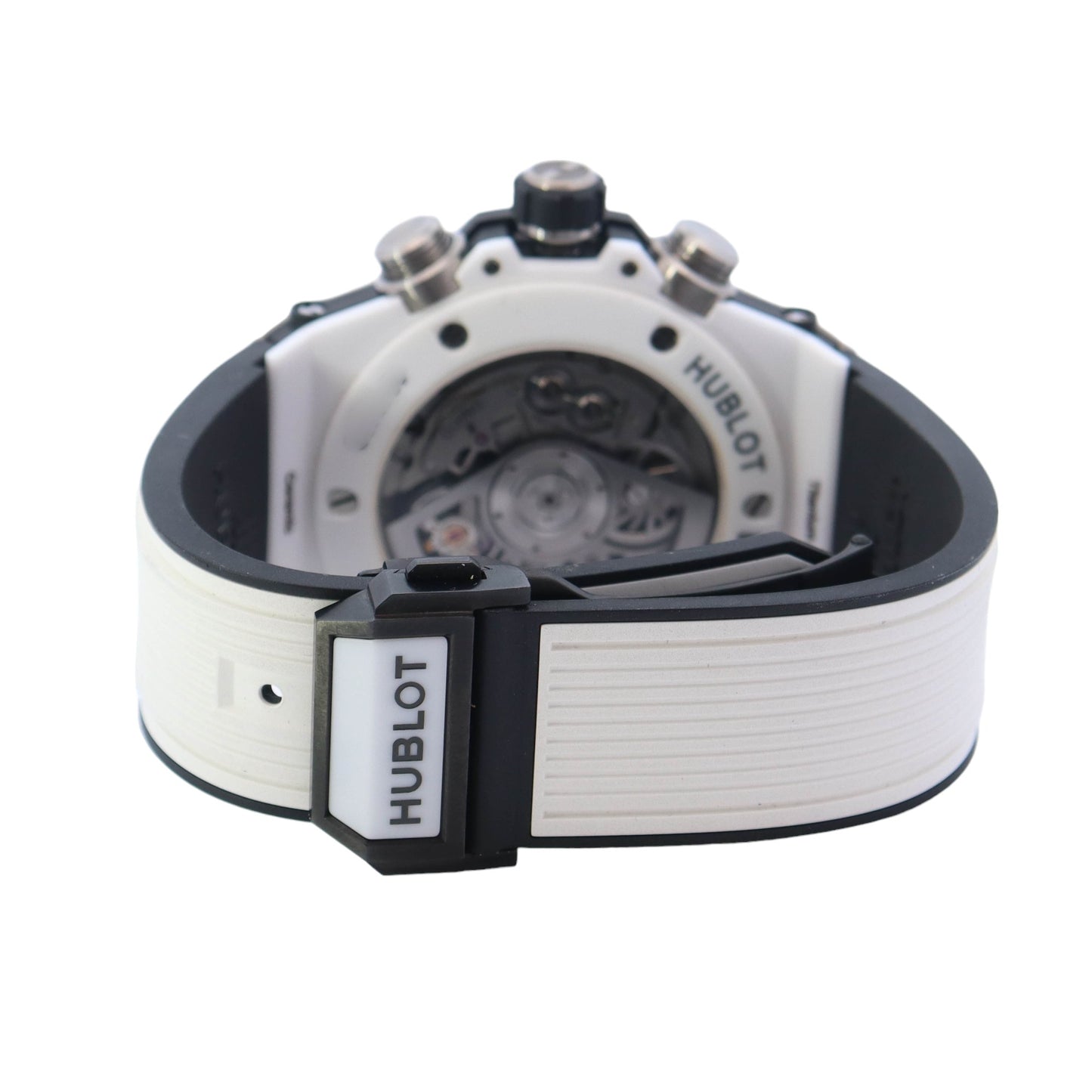 Hublot Big Bang Unico White Ceramic 45mm Skeleton Arabic & Stick Dial Watch Reference# 411.HX.1170.RX - Happy Jewelers Fine Jewelry Lifetime Warranty