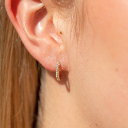 Petite Classic Diamond Huggie Earrings - Happy Jewelers Fine Jewelry Lifetime Warranty