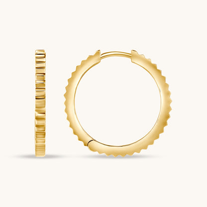 Solid Gold Fluted Hoops