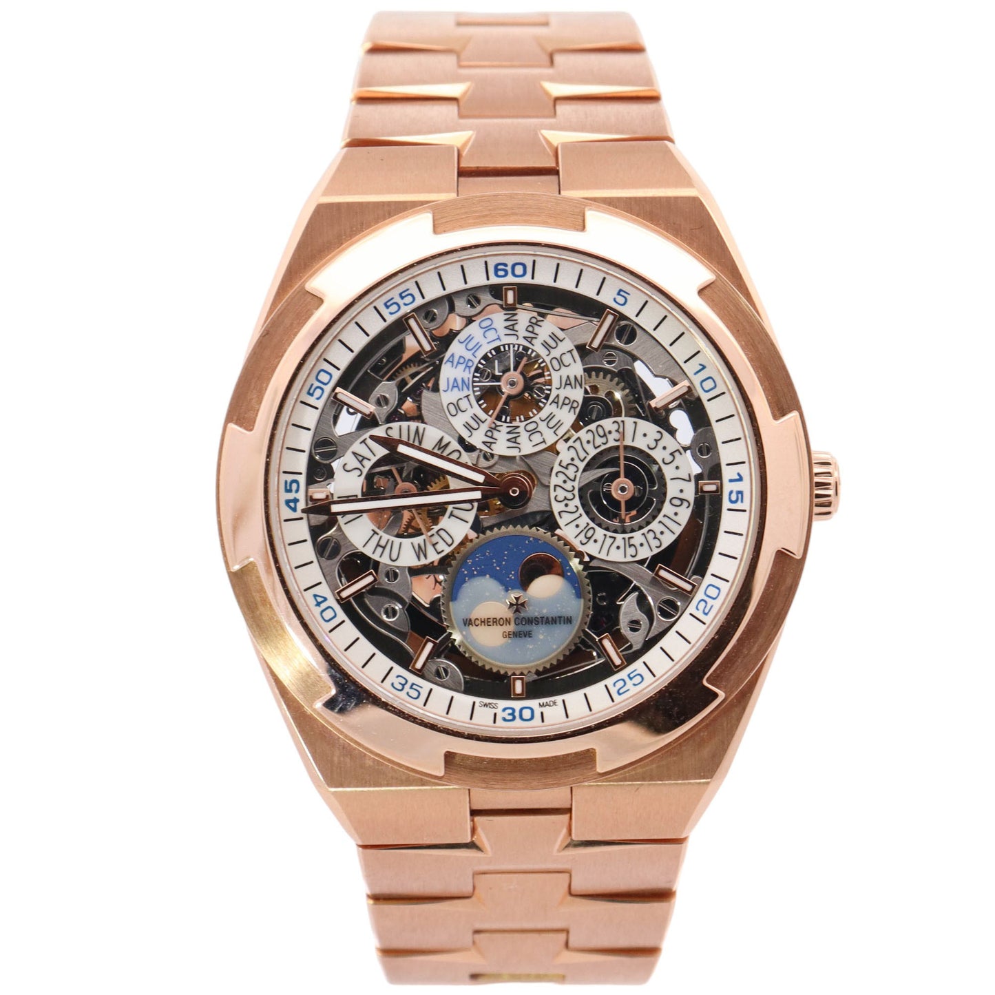 Vacheron Constantin Overseas Rose Gold 41.5mm Skeleton Stick Dial Watch Reference# 4300V/120R-B547 - Happy Jewelers Fine Jewelry Lifetime Warranty