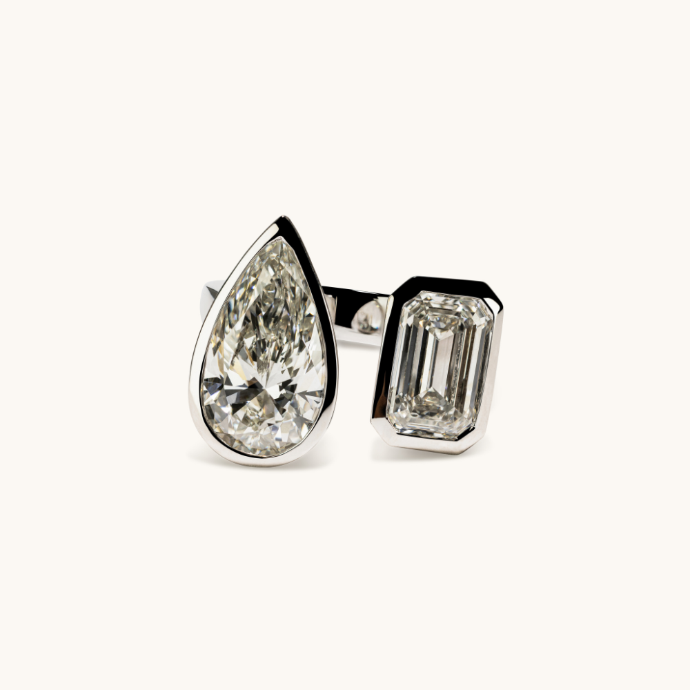 Pear and Emerald Toi et Moi Lab Diamond Engagement Ring - Happy Jewelers Fine Jewelry Lifetime Warranty