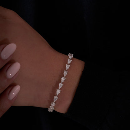 East West Pear Diamond Tennis Bracelet - Happy Jewelers Fine Jewelry Lifetime Warranty