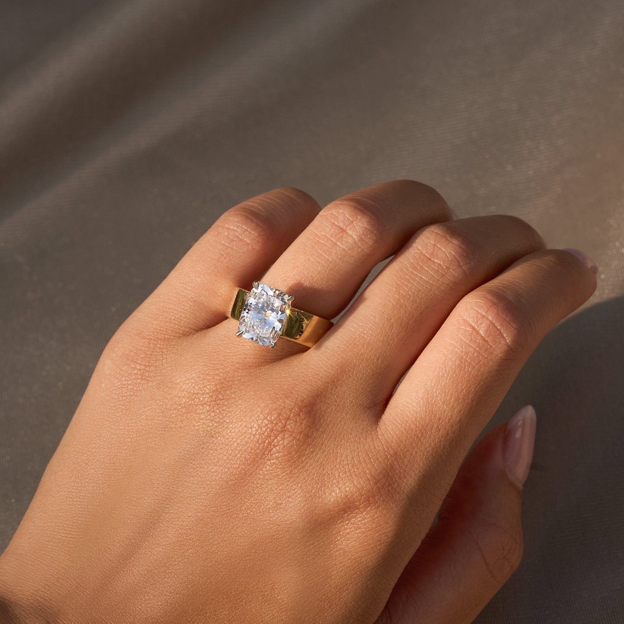 3.52ct Lab Radiant Diamond Cathedral Semi Engagement Ring