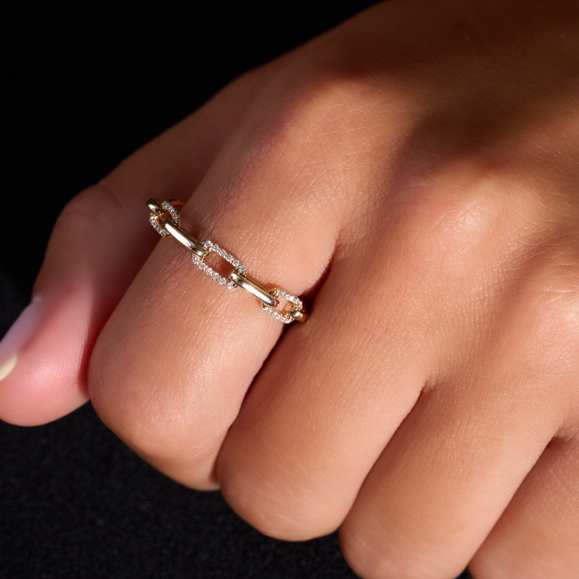 Linked Up Alternating Diamond Eternity Band