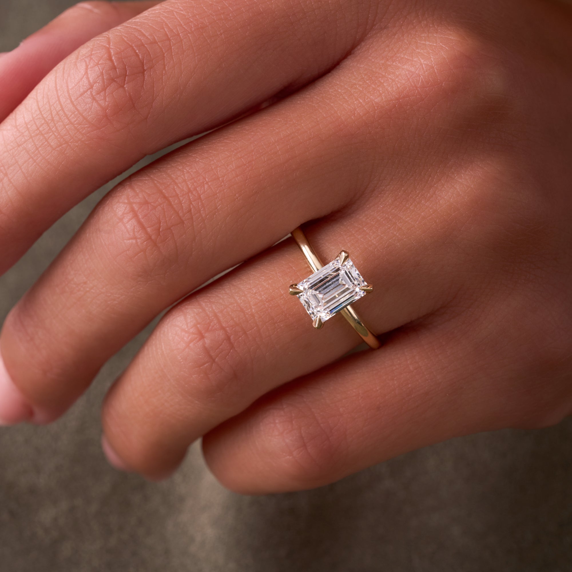 2.01 Emerald Lab Diamond Engagement Ring