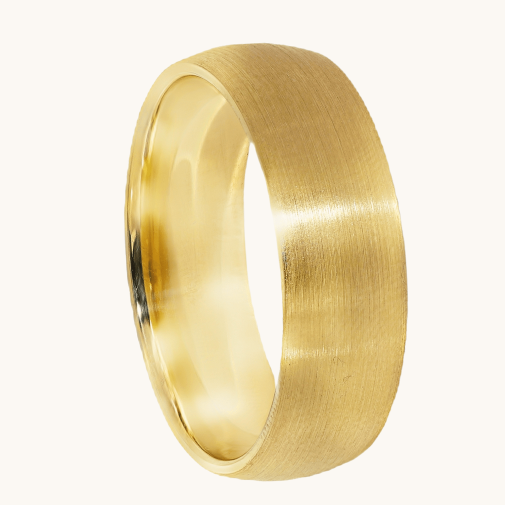 The Brushed Comfort Fit Gold Wedding Band - Happy Jewelers Fine Jewelry Lifetime Warranty