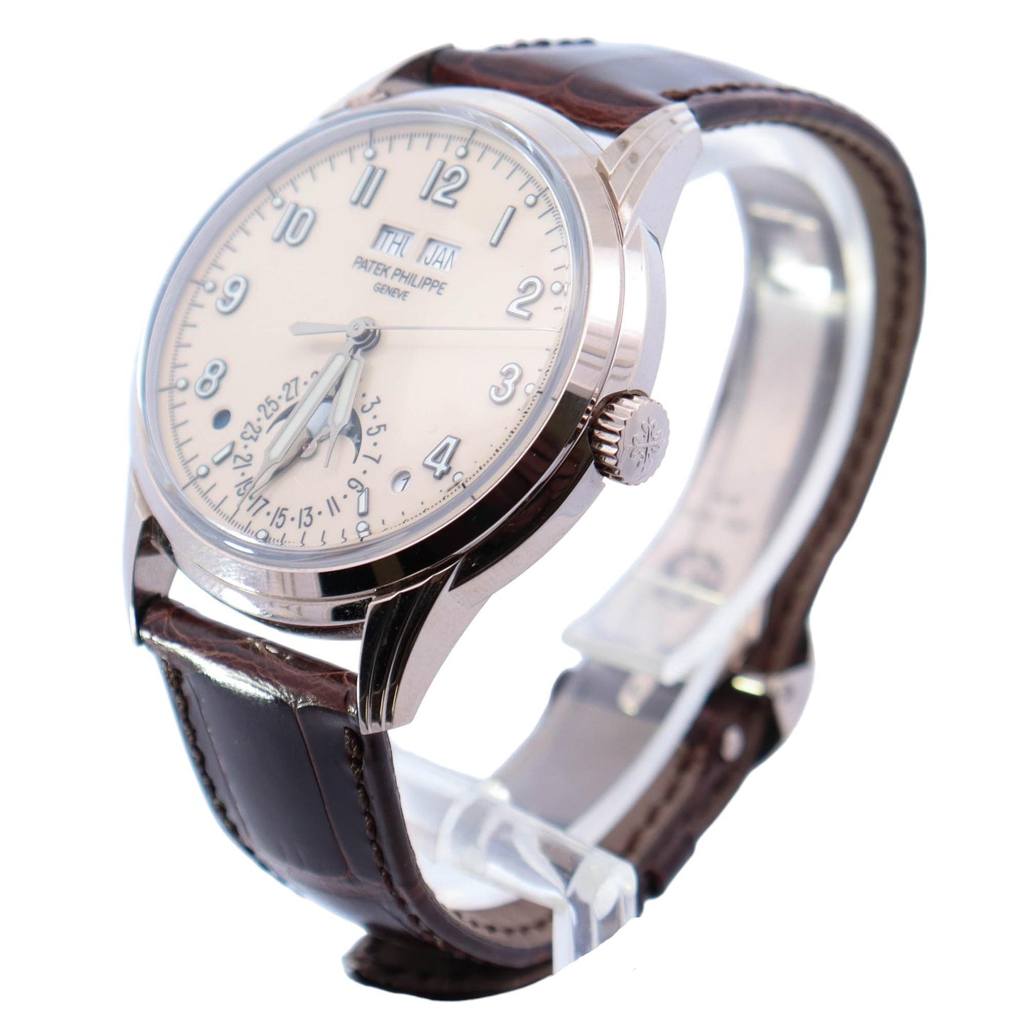 Patek Philippe Grand Complications Perpetual Calendar White Gold 40mm Cream Arabic Dial Watch Reference# 5320G-001