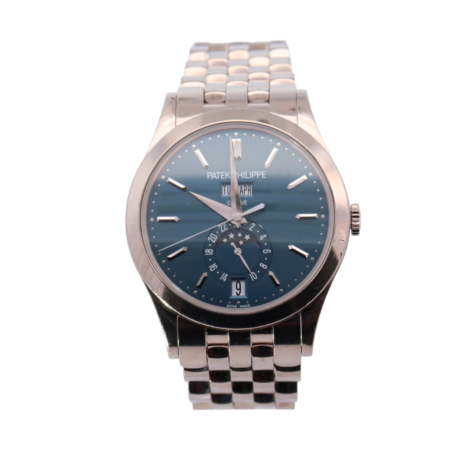 Patek Philippe Annual Calendar White Gold 38mm Blue Stick Dial Watch Reference# 5396/1G-001