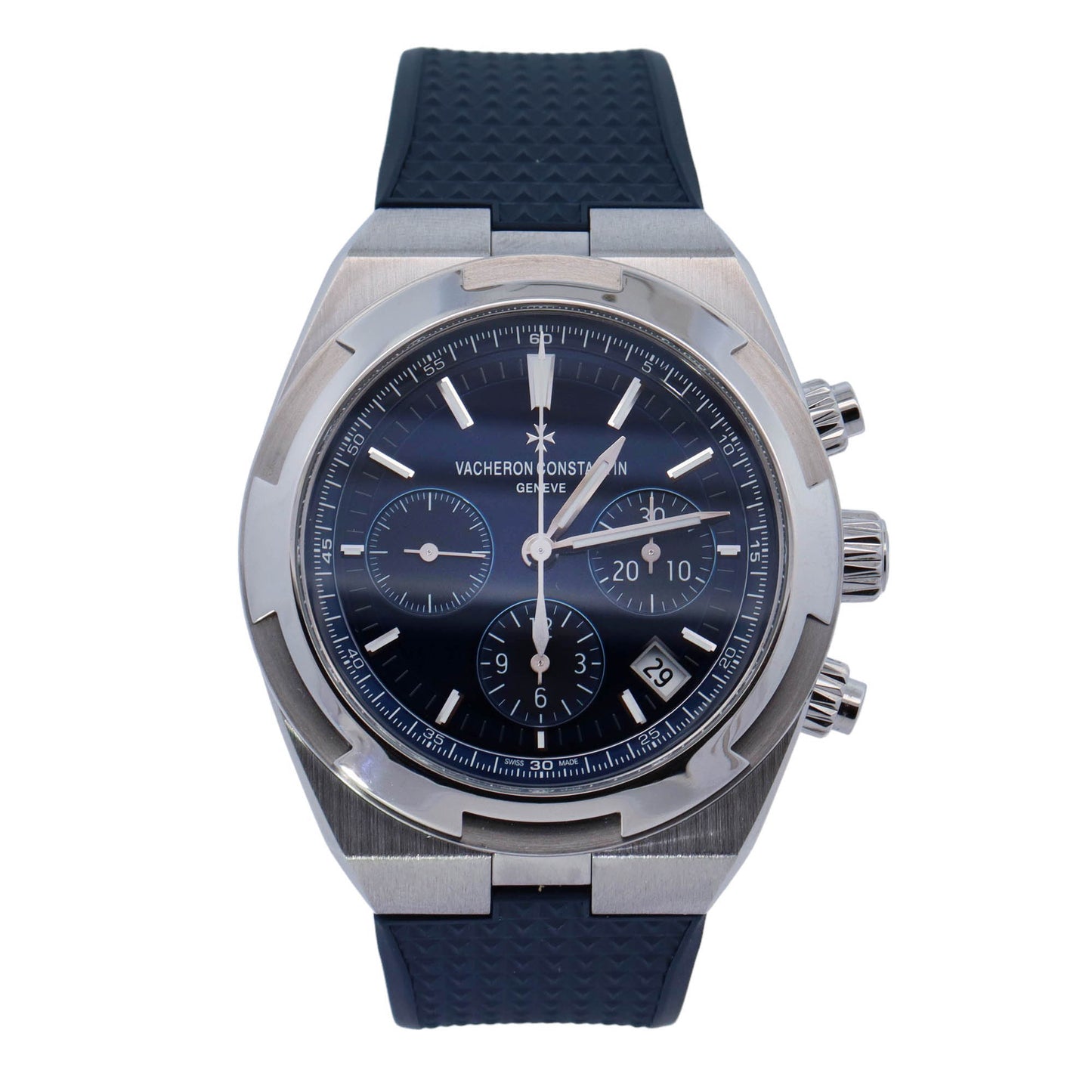 Vacheron Constantin Overseas Stainless Steel 42.5mm Blue Chronograph Dial Watch Reference# 5500V/110A-B148 - Happy Jewelers Fine Jewelry Lifetime Warranty