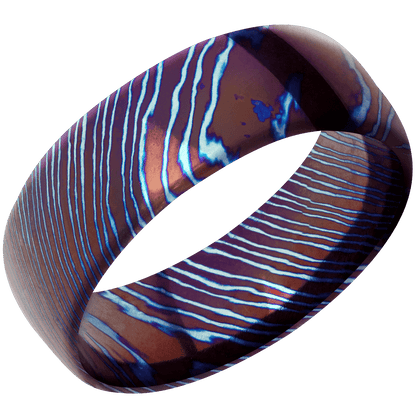 Titanium Damascus + Polish Finish - Happy Jewelers Fine Jewelry Lifetime Warranty