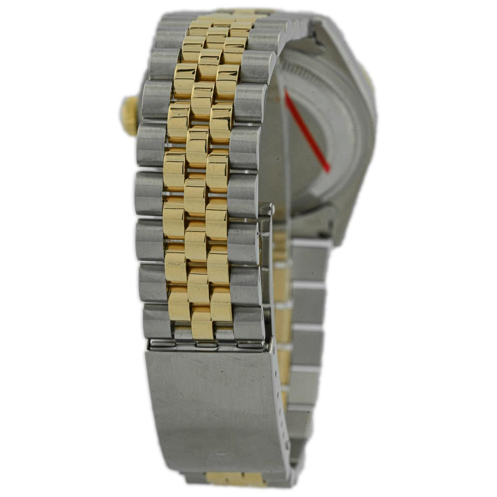 Rolex Datejust Two Tone Yellow Gold & Steel 36mm Blue Diamond Dial Watch Reference #: 16233 - Happy Jewelers Fine Jewelry Lifetime Warranty