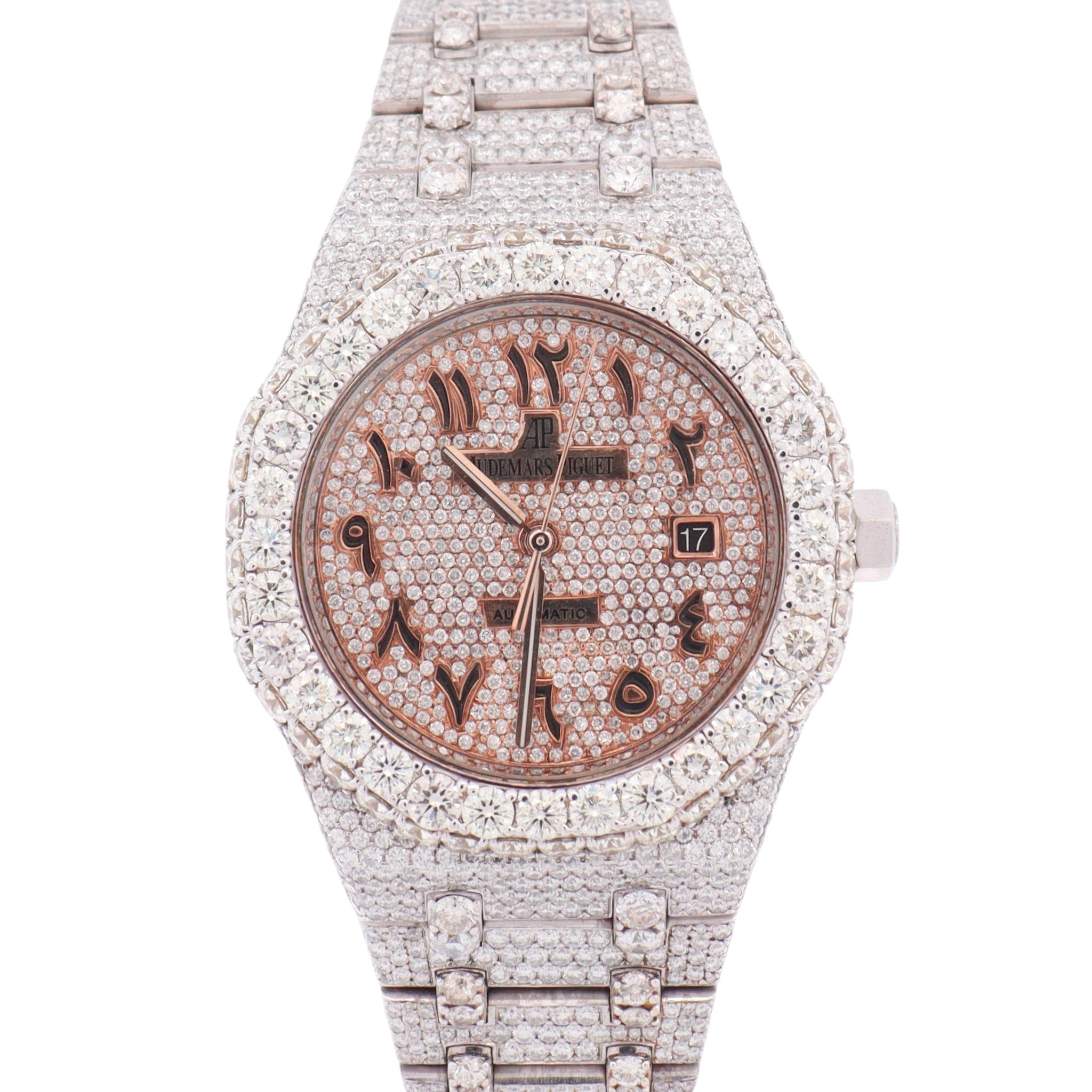 Audemars Piguet Mens Royal Oak ICED OUT 41mm PAVE Diamond Dial Watch Ref# 15400ST.OO.1220ST.03