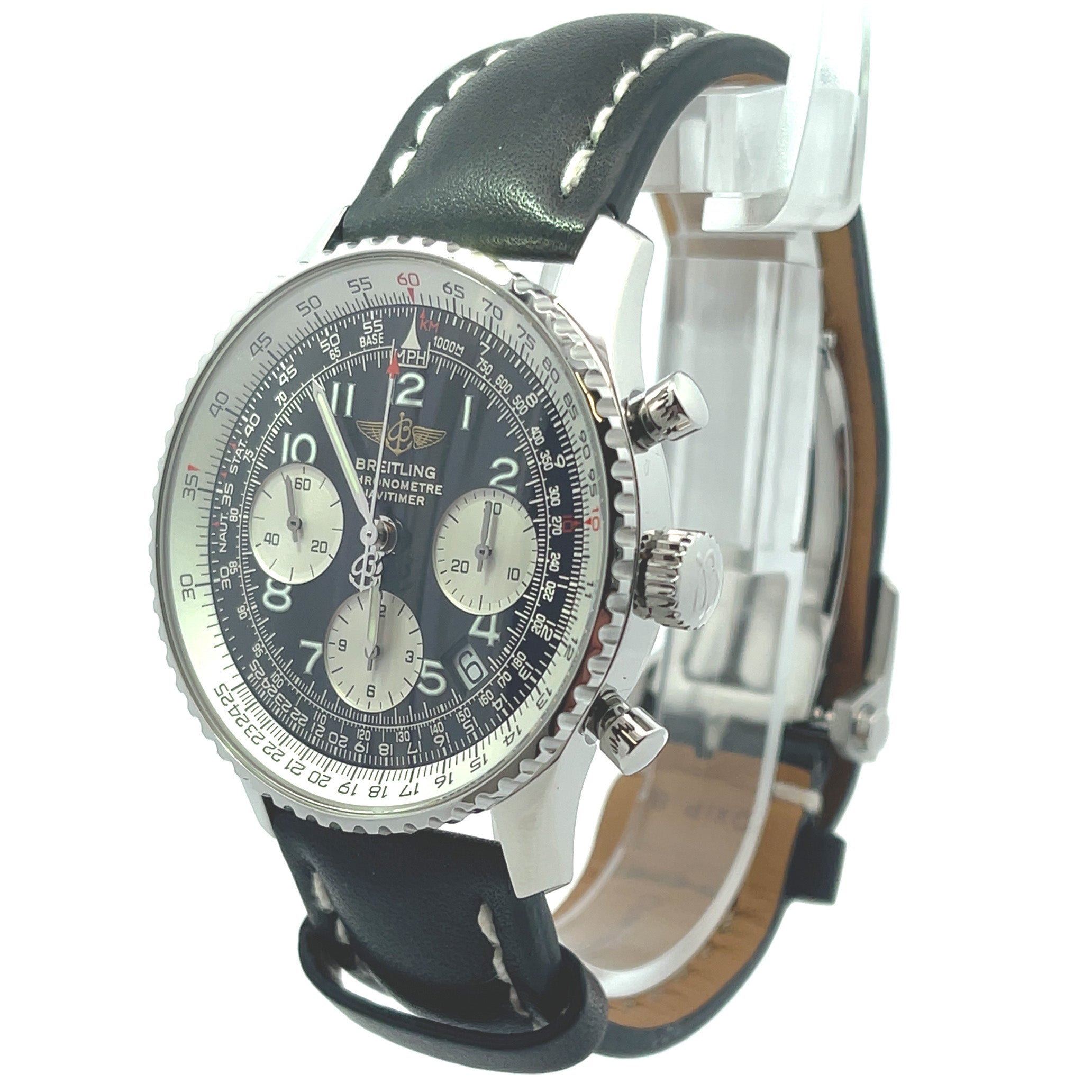 Breitling Nativimer Stainless Steel 42mm Black Chronograph Dial Watch Reference#: A2332212/B637 - Happy Jewelers Fine Jewelry Lifetime Warranty