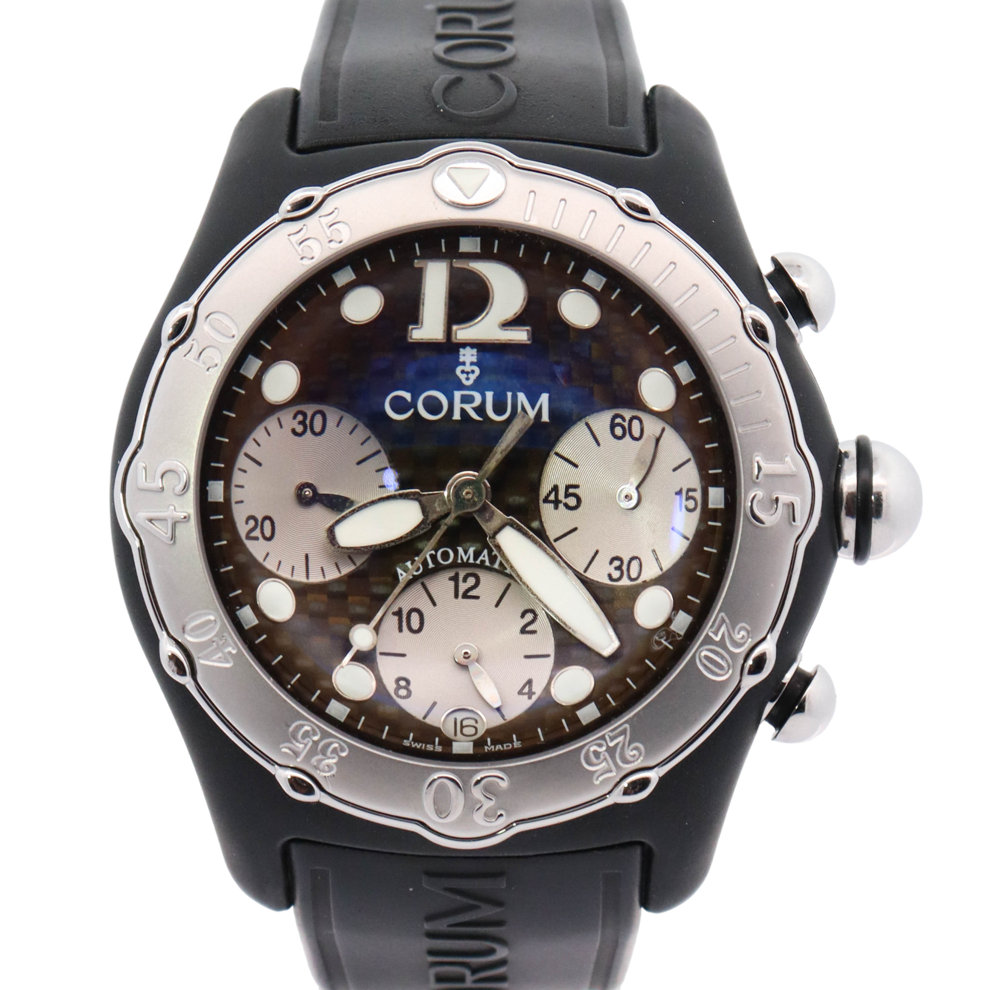 Corum Bubble Stainless Steel 45mm Chronograph Dial Watch Reference#: 285.190.20 - Happy Jewelers Fine Jewelry Lifetime Warranty