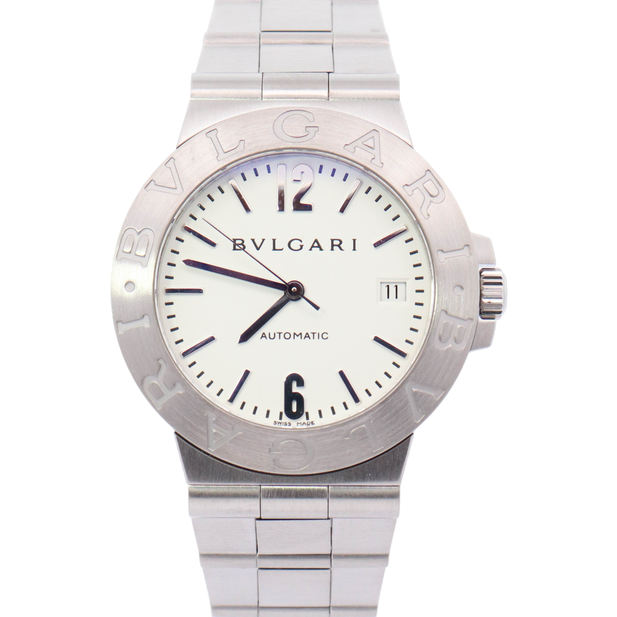 Bvlgari Bvlgari Stainless Steel 30mm White Roman & Stick Dial Watch Reference# 103711 - Happy Jewelers Fine Jewelry Lifetime Warranty