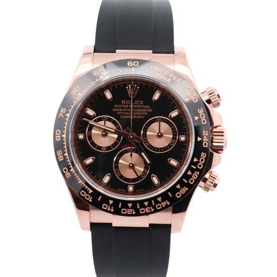 Rolex Daytona Rose Gold 40mm Black Chronograph Dial Watch Reference#: 116515LN - Happy Jewelers Fine Jewelry Lifetime Warranty