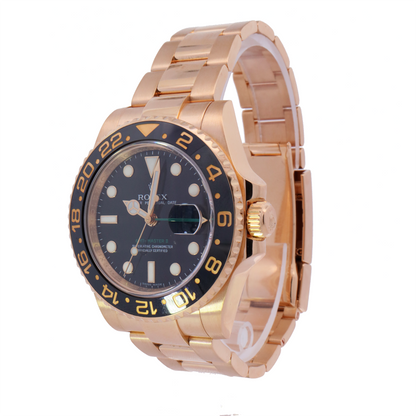 Rolex GMT Master II Yellow Gold 40mm Black Dot Dial Watch | Ref# 116718 - Happy Jewelers Fine Jewelry Lifetime Warranty