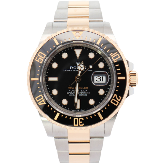 Rolex Sea Dweller Two Tone Yellow Gold & Steel 43mm Black Dot Dial Watch Reference#: 126603 - Happy Jewelers Fine Jewelry Lifetime Warranty