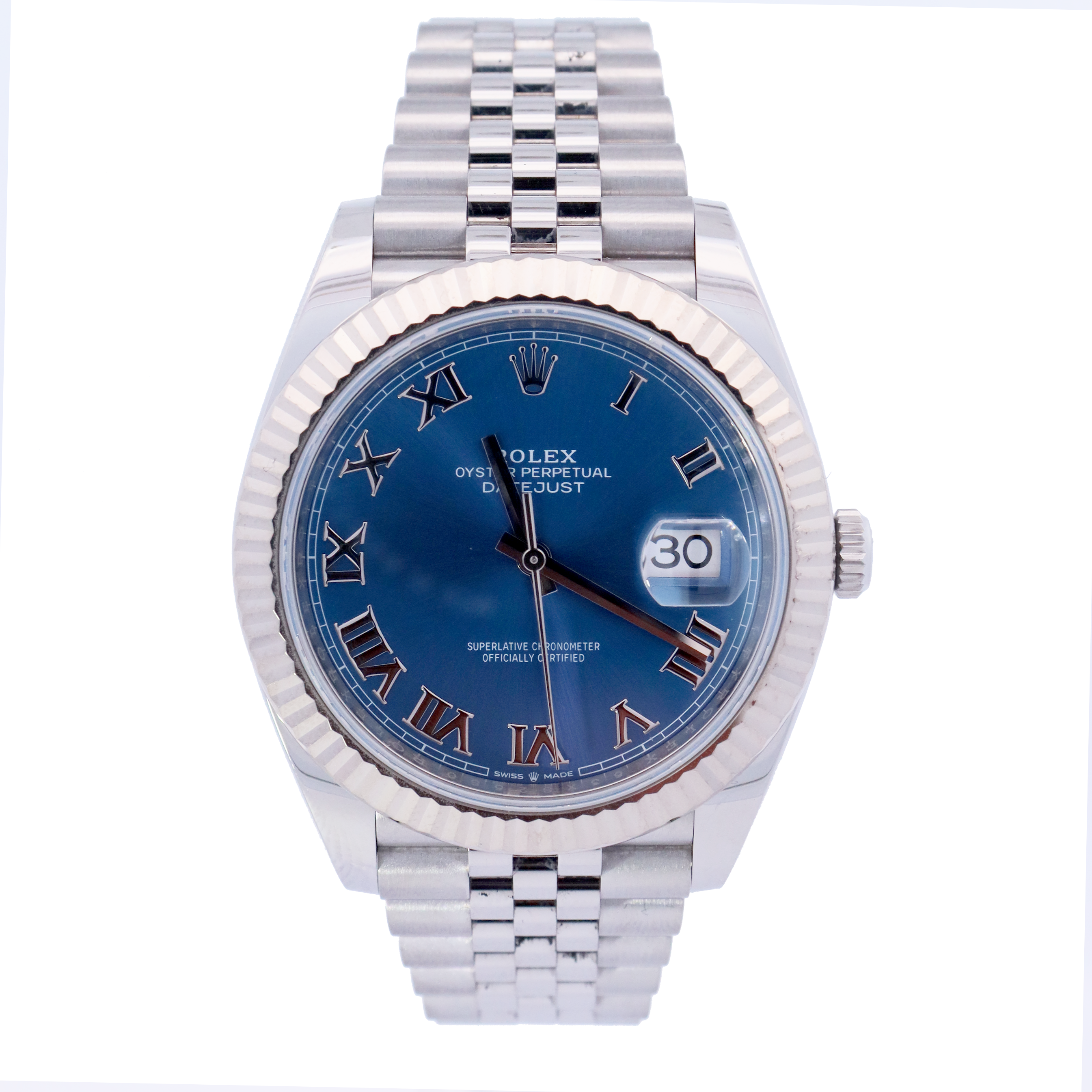 Rolex Datejust Stainless Steel 41mm Blue Roman Dial Watch | Ref# 126334 - Happy Jewelers Fine Jewelry Lifetime Warranty