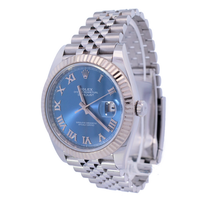 Rolex Datejust Stainless Steel 41mm Blue Roman Dial Watch | Ref# 126334 - Happy Jewelers Fine Jewelry Lifetime Warranty