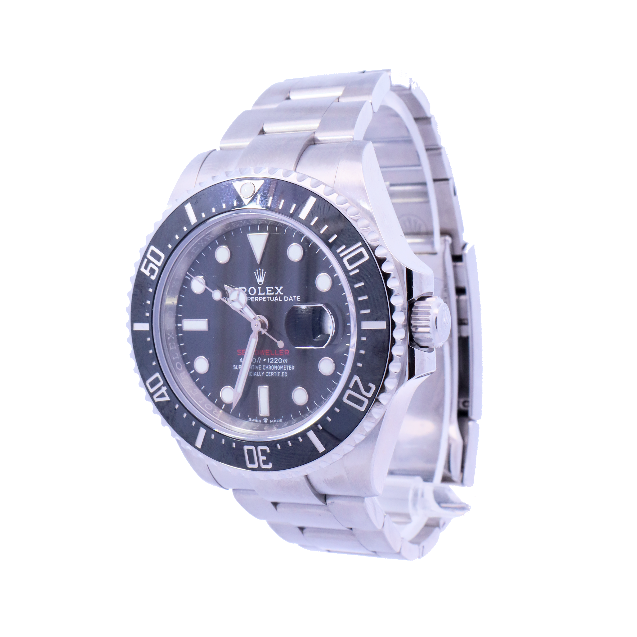 Rolex Sea-Dweller Stainless Steel 43mm Black Stick Dial Watch | Ref# 126600 - Happy Jewelers Fine Jewelry Lifetime Warranty