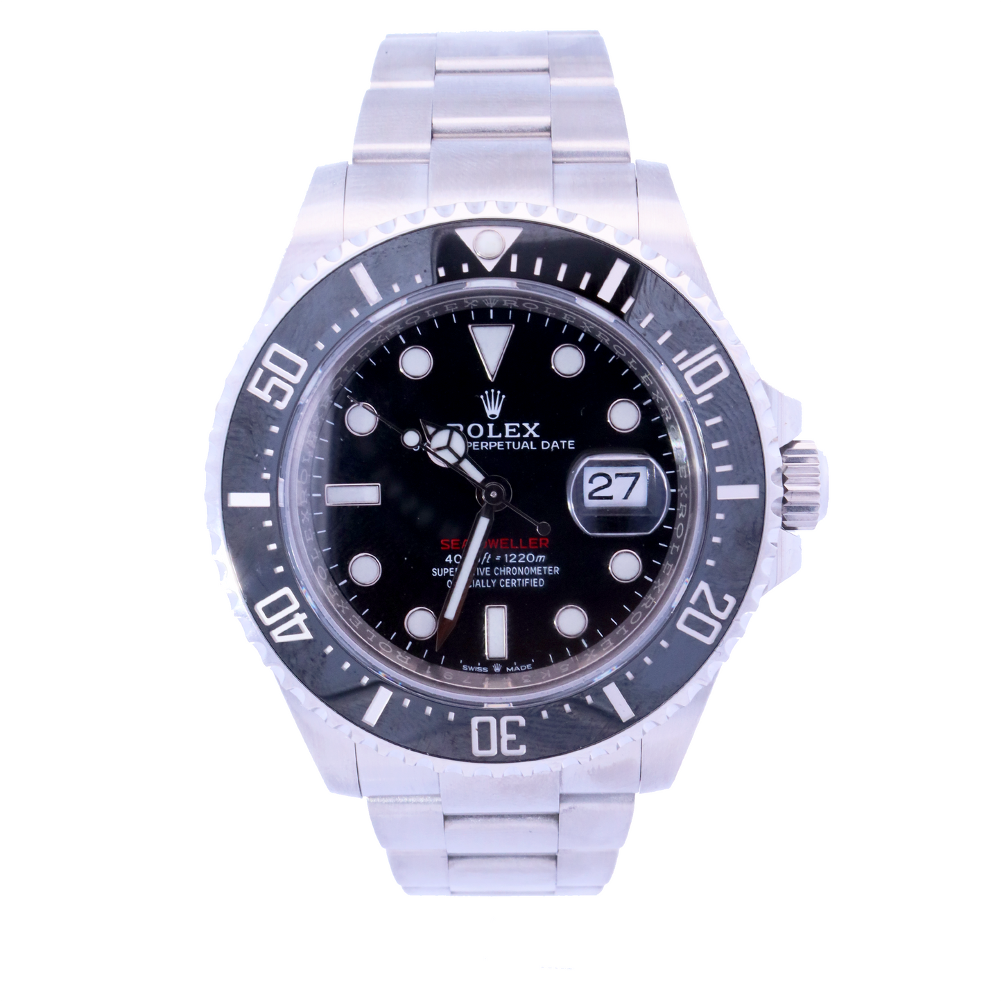 Rolex Sea-Dweller Stainless Steel 43mm Black Stick Dial Watch | Ref# 126600 - Happy Jewelers Fine Jewelry Lifetime Warranty