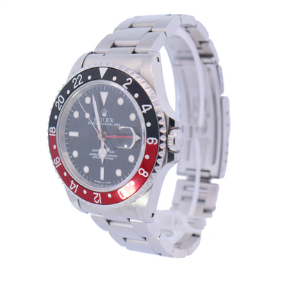 Rolex GMT-Master "Coke" Stainless Steel 40mm Black Dot Dial Watch | Ref# 16700 - Happy Jewelers Fine Jewelry Lifetime Warranty