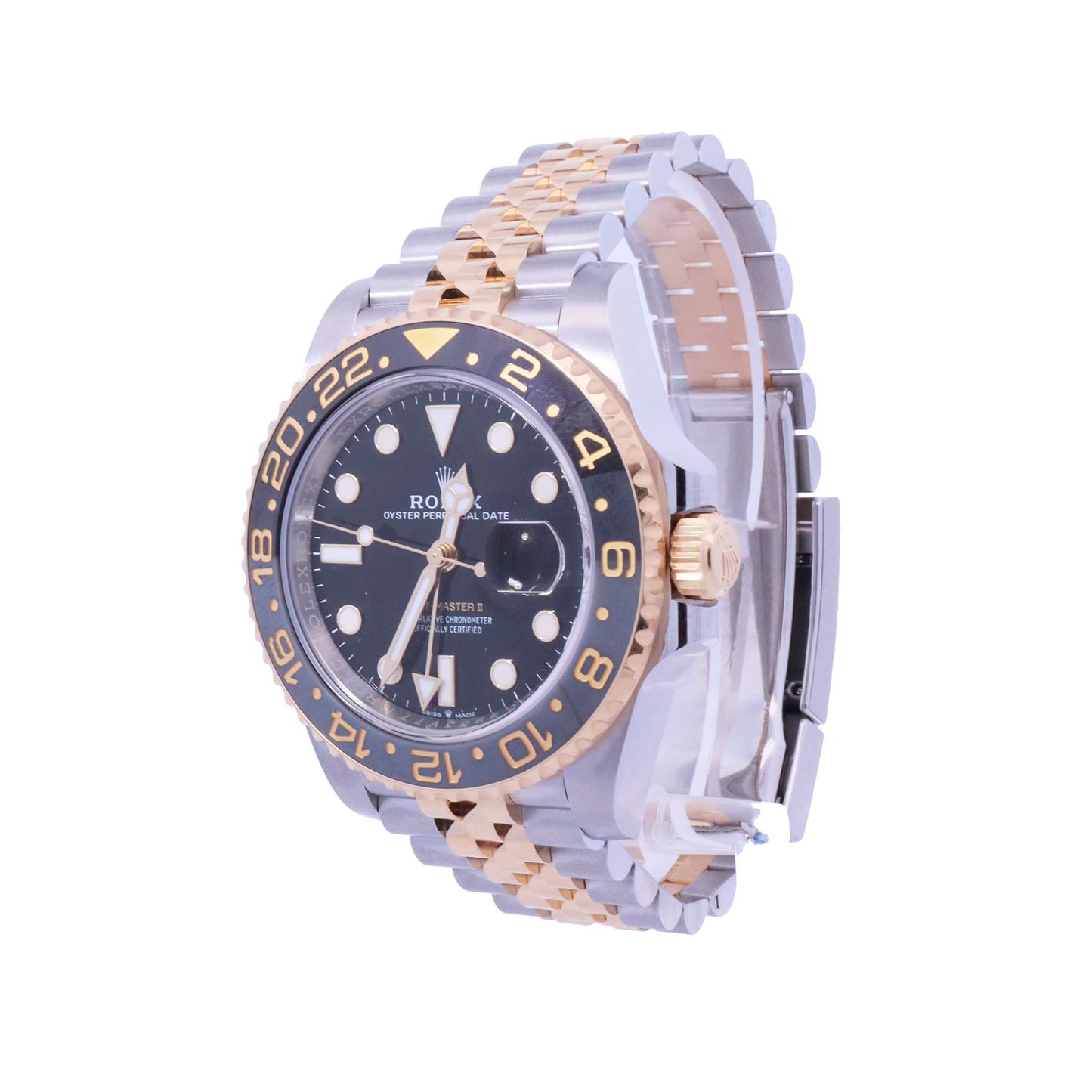Rolex GMT-Master II Yellow Gold & Stainless Steel 40mm Black Dot Dial Watch | Ref# 126713GRNR - Happy Jewelers Fine Jewelry Lifetime Warranty