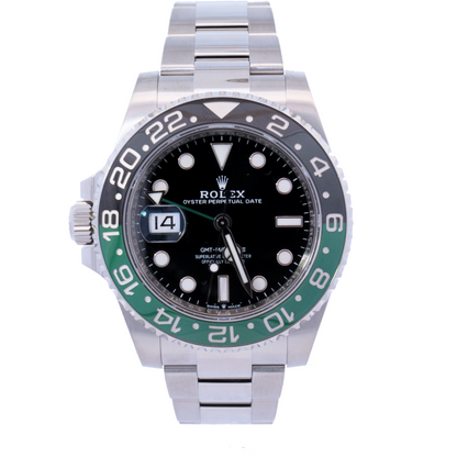 Rolex GMT-Master II "Sprite" Stainless Steel Black Dot Dial Watch | Ref# 126720VTNR - Happy Jewelers Fine Jewelry Lifetime Warranty