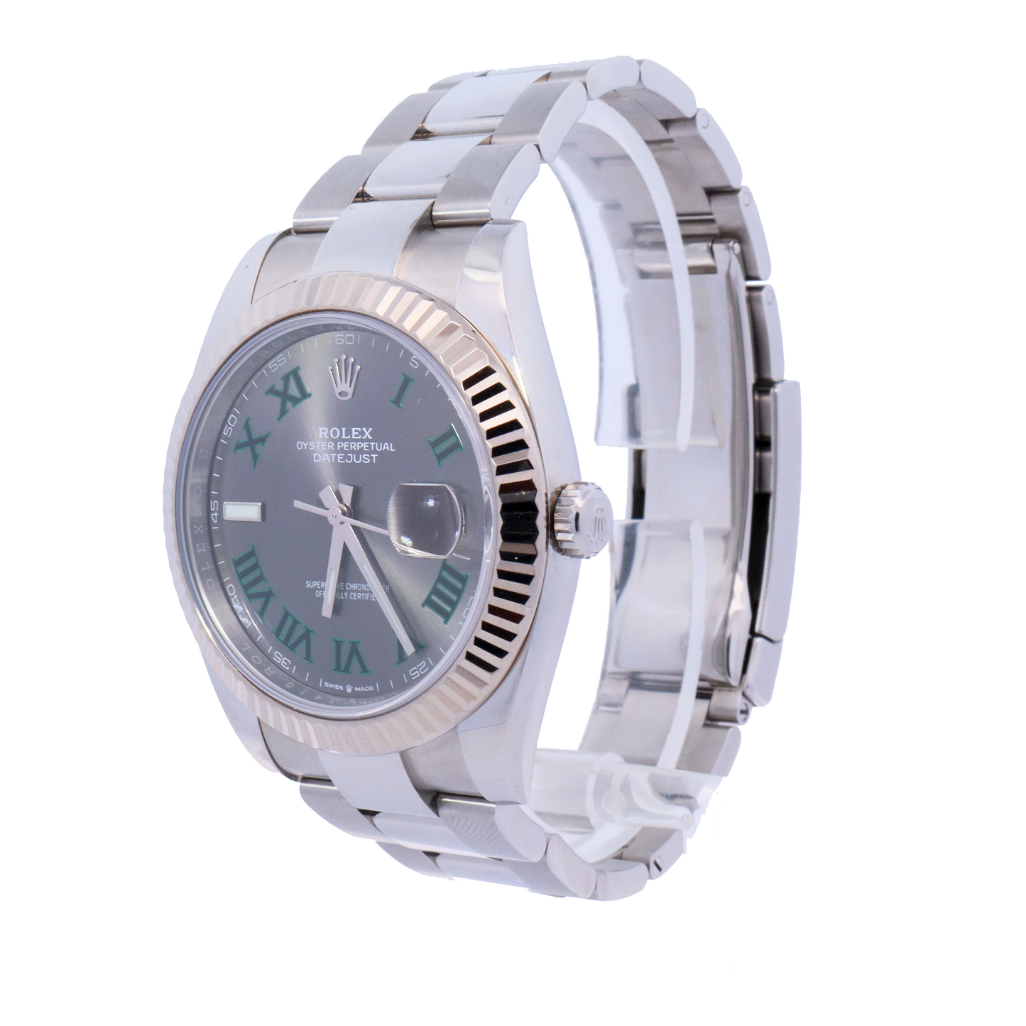 Rolex Datejust Stainless Steel 41mm Wimbeldon Roman Dial Watch | Ref# 126334 - Happy Jewelers Fine Jewelry Lifetime Warranty