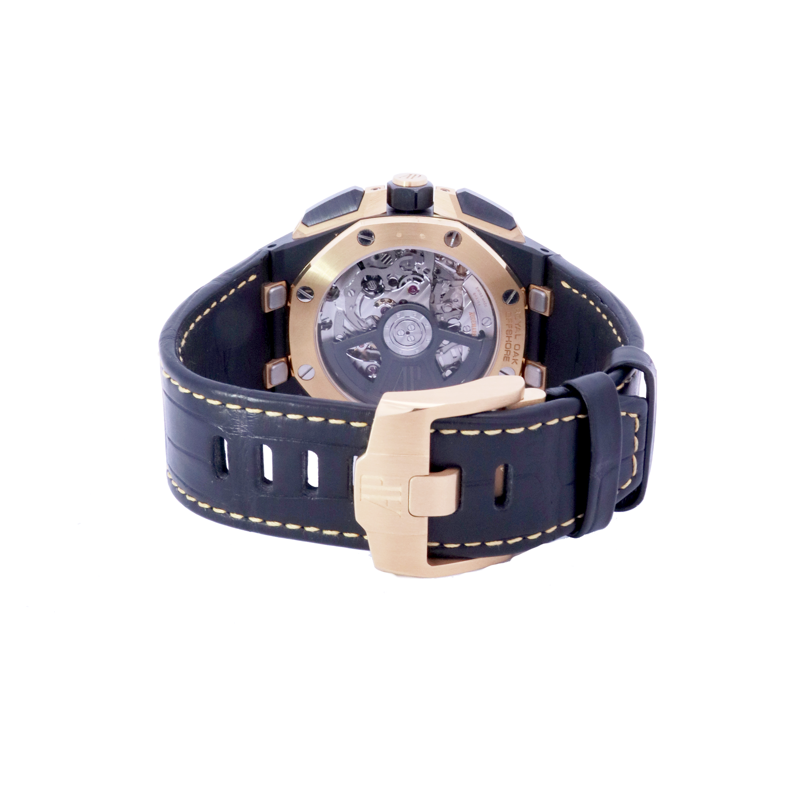 Audemars Piguet Royal Oak Offshore Black Ceramic & Yellow Gold 43mm Black Chronograph Dial Watch | Ref# 26420CE.OO.A127CR.01 - Happy Jewelers Fine Jewelry Lifetime Warranty
