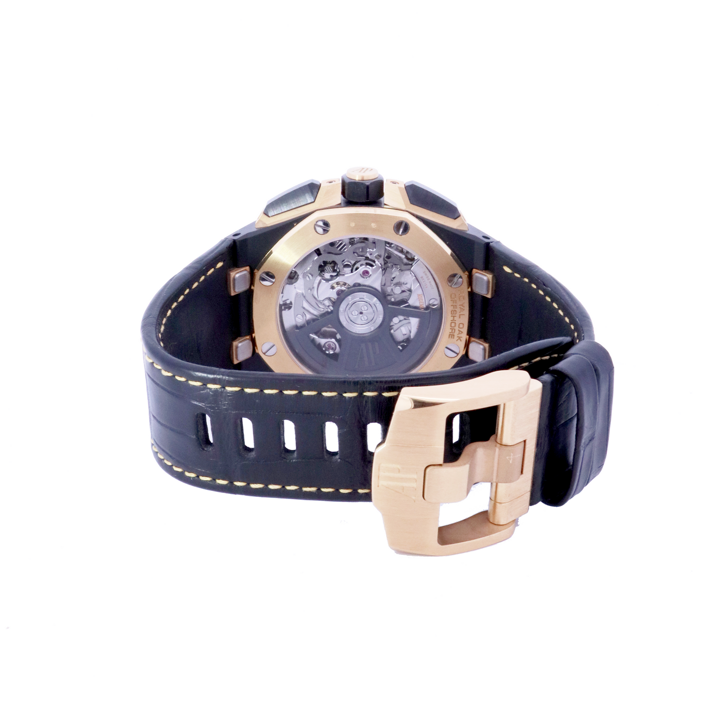 Audemars Piguet Royal Oak Offshore Black Ceramic & Yellow Gold 43mm Black Chronograph Dial Watch | Ref# 26420CE.OO.A127CR.01 - Happy Jewelers Fine Jewelry Lifetime Warranty