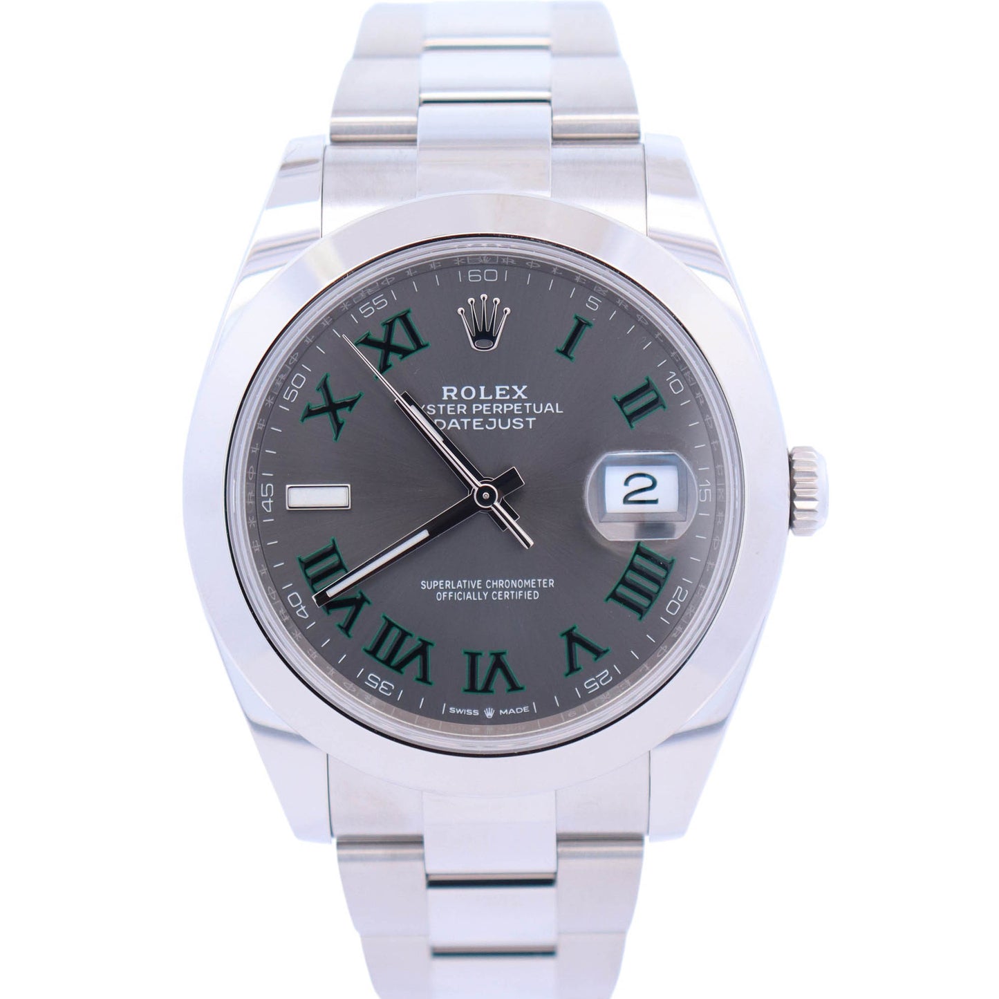 Rolex Datejust 41mm Stainless Steel Wimbledon Dial Watch Ref# 126300