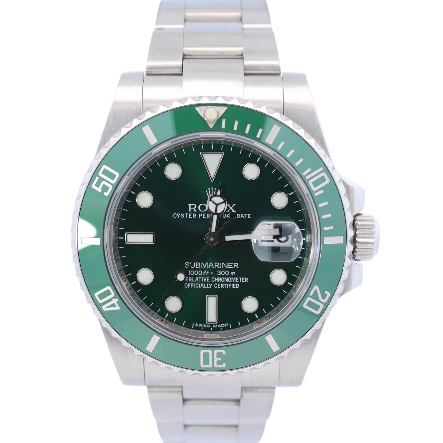 Rolex Submariner Date 40mm Green Dial Watch Ref# 116610LV