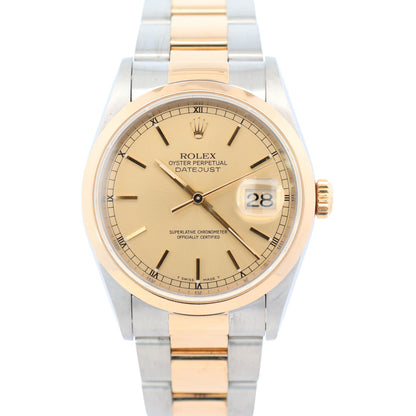 Rolex Datejust 36mm Champagne Dial Watch Ref# 16203 - Happy Jewelers Fine Jewelry Lifetime Warranty