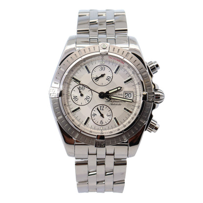 Breitling Chronomat 43mm Silver Dial Watch Ref# A13356 - Happy Jewelers Fine Jewelry Lifetime Warranty