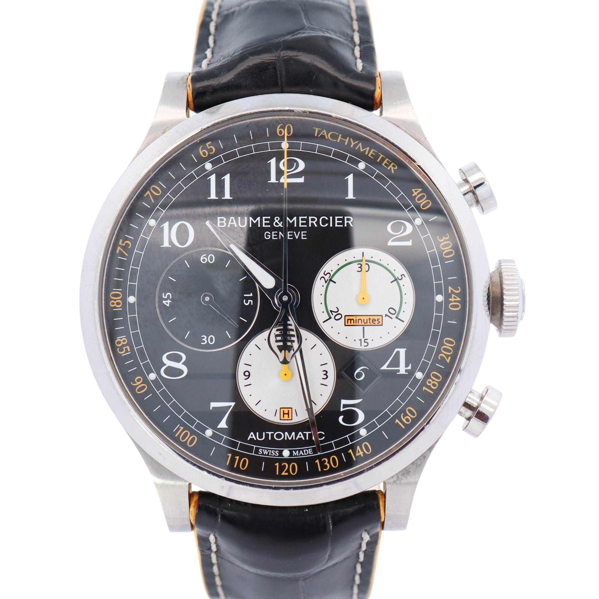 Baume & Mercier Capeland 44mm Black Dial Watch Ref# MOA10281/65798 - Happy Jewelers Fine Jewelry Lifetime Warranty