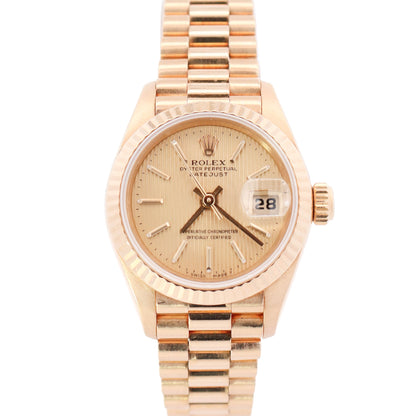 Rolex Datejust 26mm Champagne Tapestry Dial Watch Ref# 69178