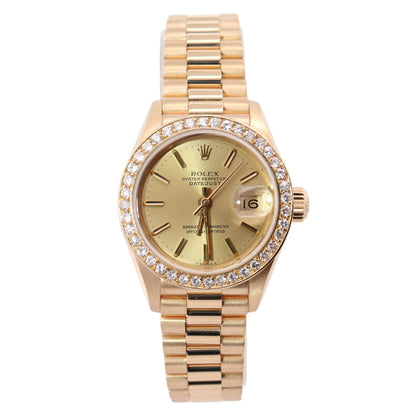 Rolex Datejust 26mm Champagne Dial Watch Ref# 69178