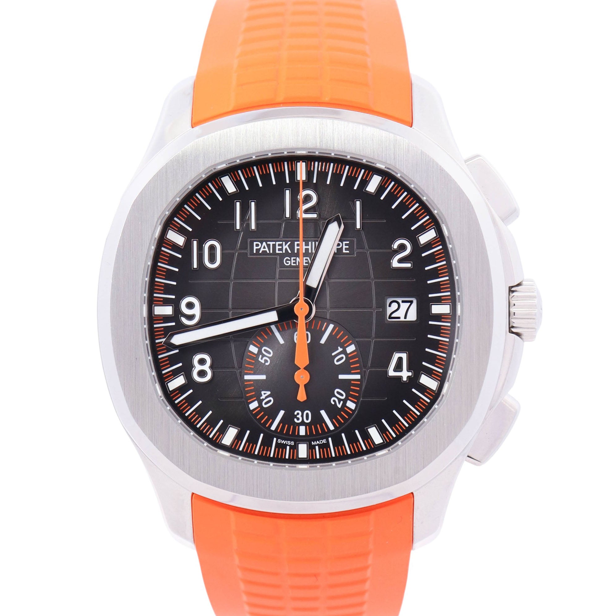 Patek Philippe Aquanaut 42mm Black Dial Watch Ref# 5968A-001