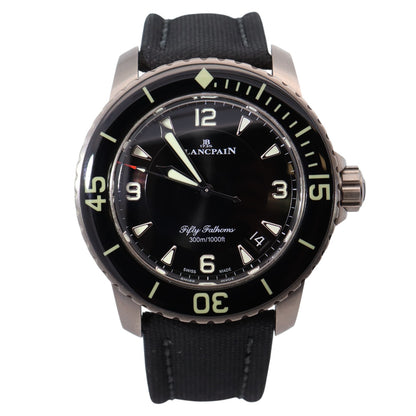 Blancpain Fifty Fathoms 45mm Black Dial Watch Ref# 5015-1130-52A - Happy Jewelers Fine Jewelry Lifetime Warranty