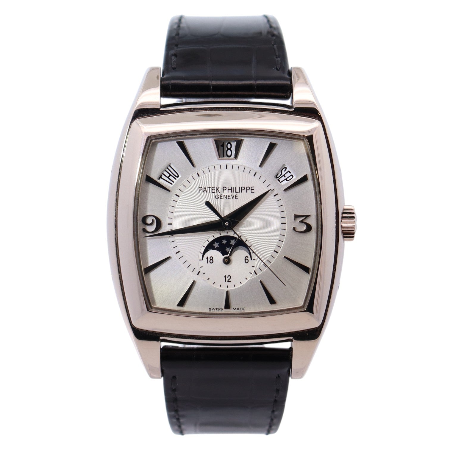 Patek Philippe Annual Calendar 38mm Silver Dial Watch Ref# 5135G