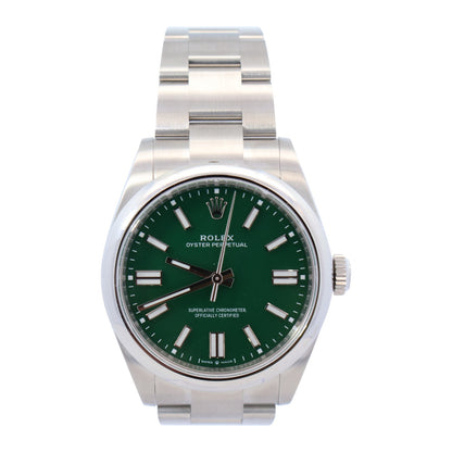 Rolex Oyster Perpetual 41mm Green Dial Watch Ref# 134300 - Happy Jewelers Fine Jewelry Lifetime Warranty