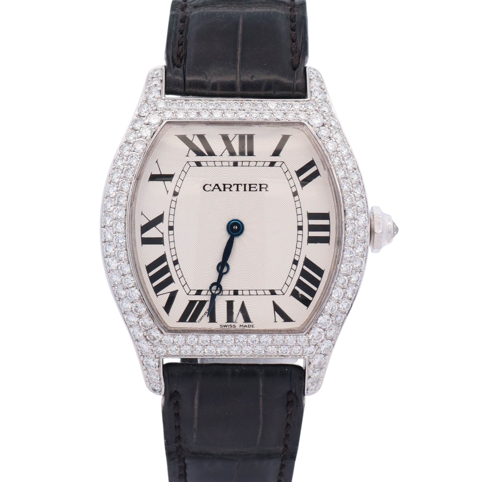 Cartier Tortue 43mm Ivory Dial Watch Ref# WA503851 - Happy Jewelers Fine Jewelry Lifetime Warranty
