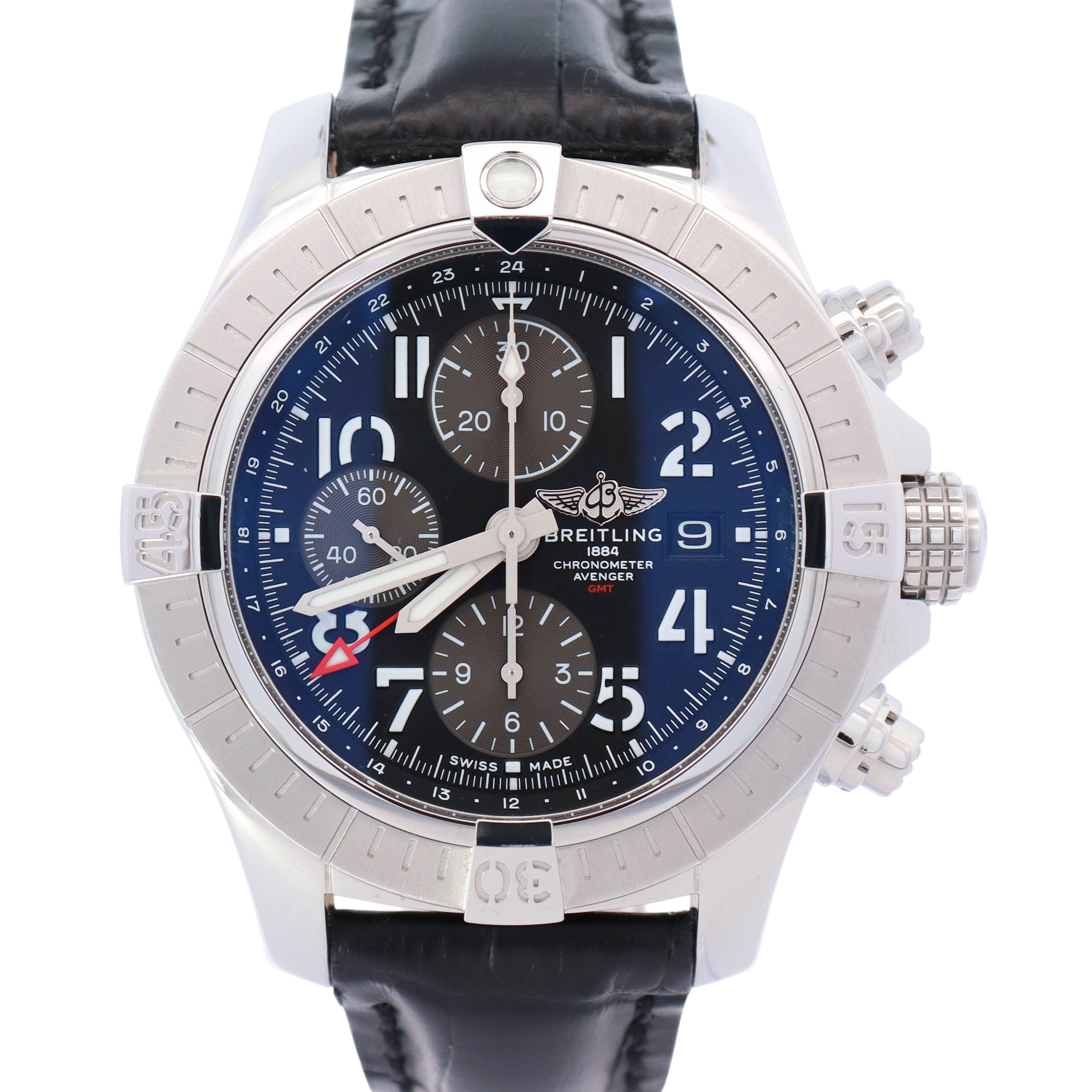 Breitling Avenger 45mm Black Dial Watch Ref# A24315