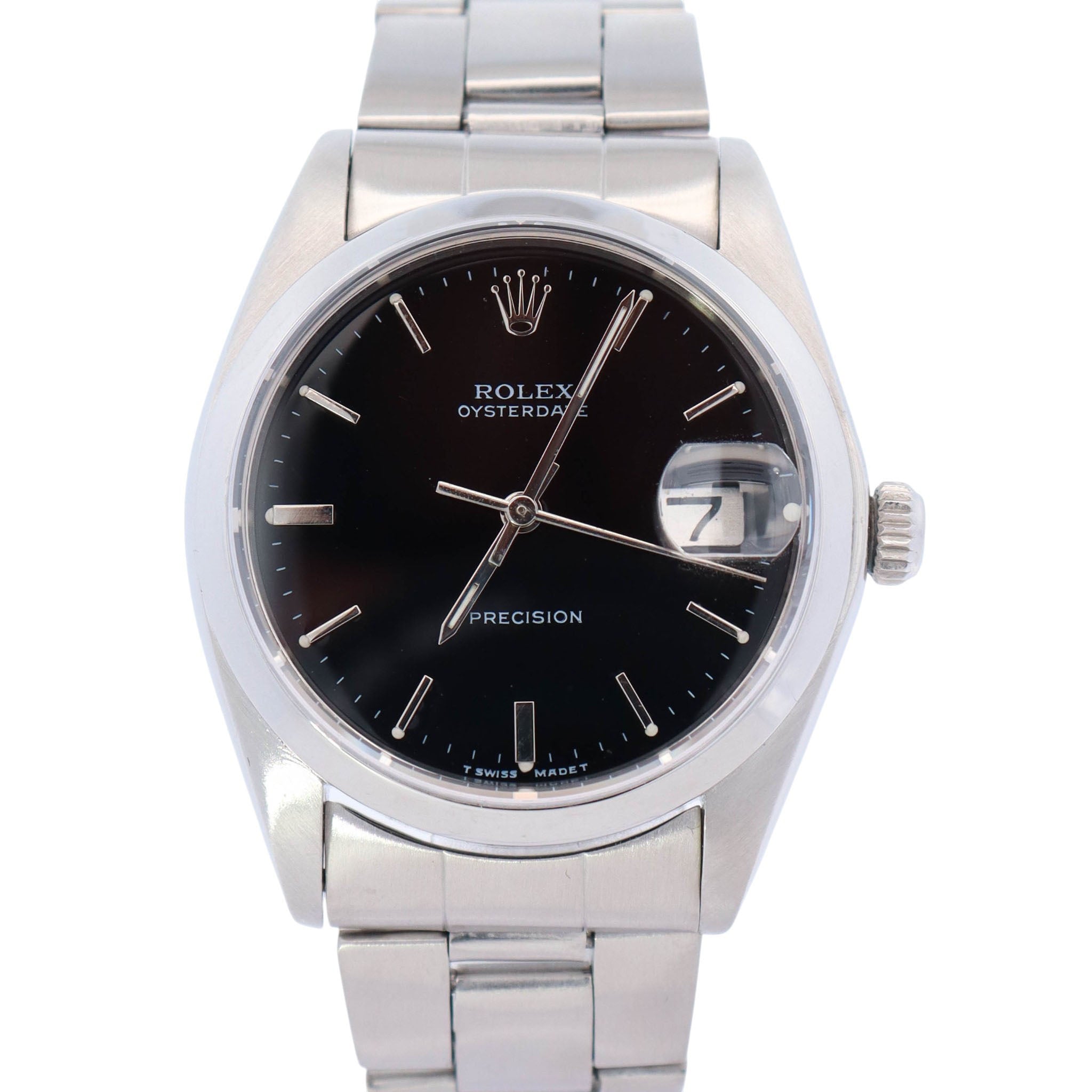 Rolex Oysterdate 34mm Black Dial Watch Ref# 6694 - Happy Jewelers Fine Jewelry Lifetime Warranty