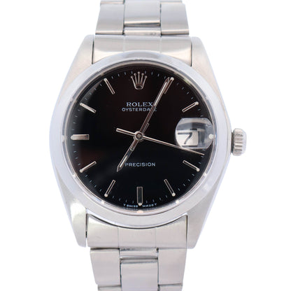 Rolex Oysterdate 34mm Black Dial Watch Ref# 6694 - Happy Jewelers Fine Jewelry Lifetime Warranty